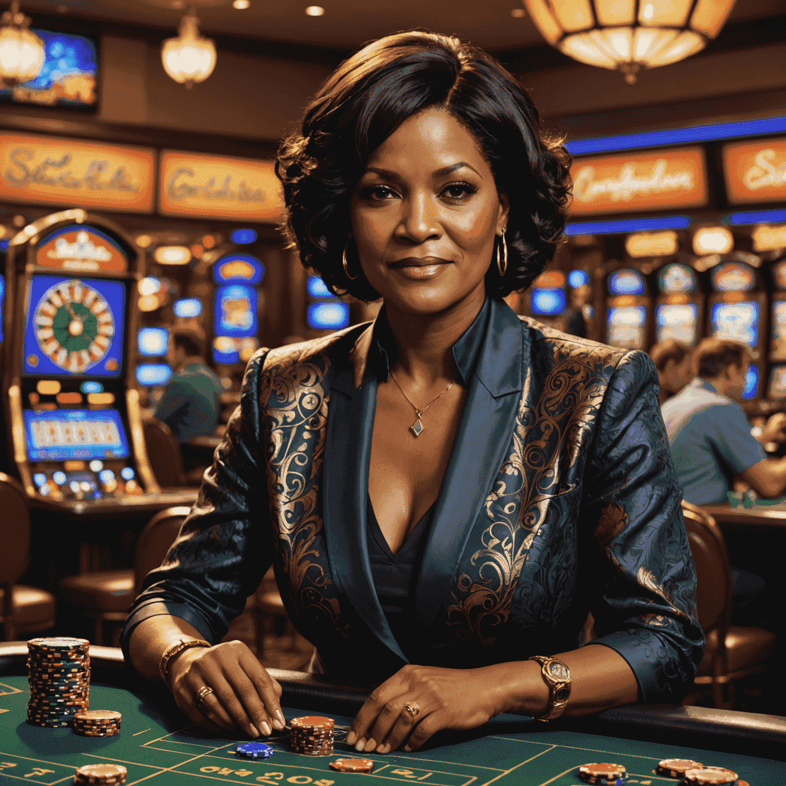 Portrait of Alice Johnson, a professional gambler who provides insights on slot strategies